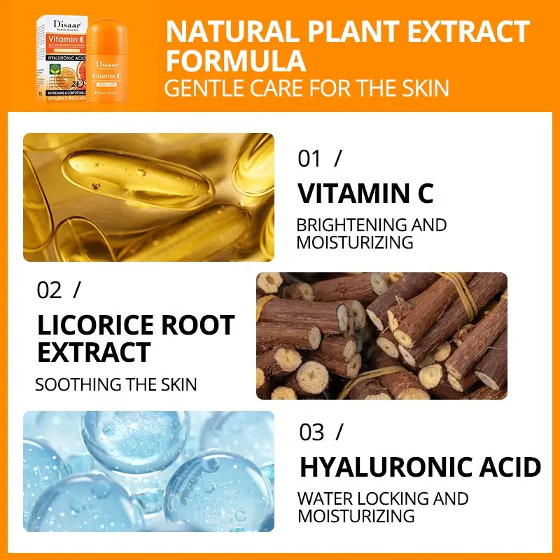 Disaar Whitening Anti-Perspirant Vitamin C Deodorant Roll‑On - 50ml