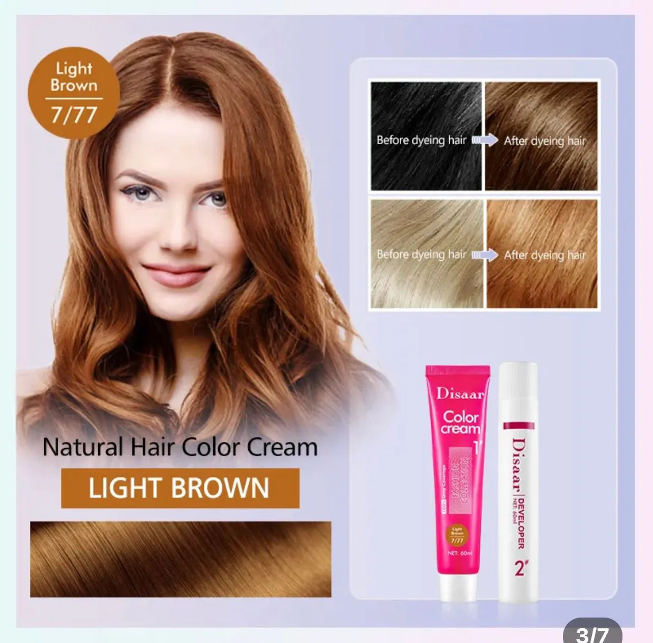 Disaar Hair Color 7/77 Light Brown