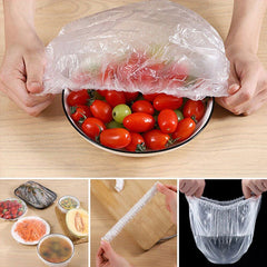 Disposable & Reusable Elastic Food Covers - 100 Pcs