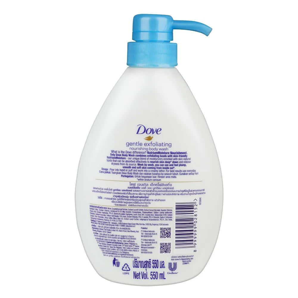 Dove Gentle Exfoliating Nourishing Body Wash Pump – 550ml