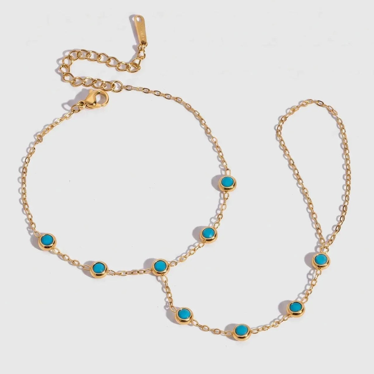 Stainless Steel Turquoise HandChain - Each