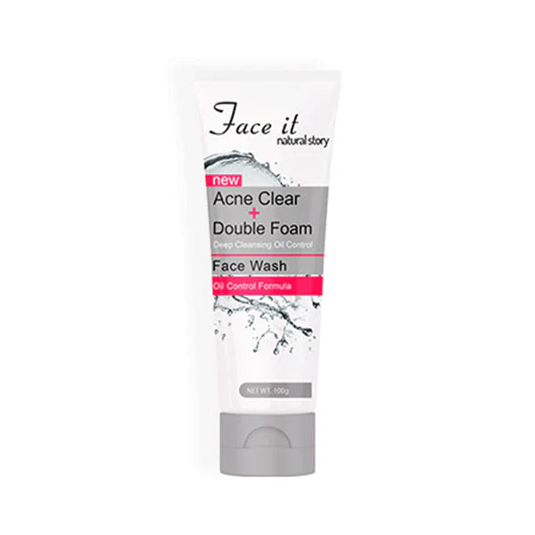 Face It New Acne Clear + Double Foam Face Wash 100g