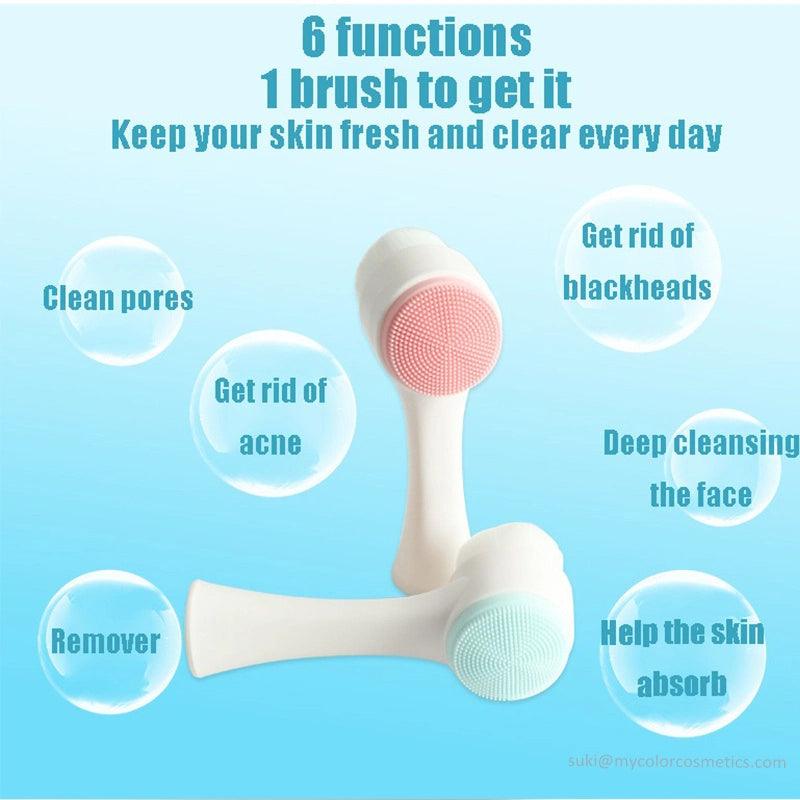 3D Double Sides Multifunctional Silicone Massage Brush