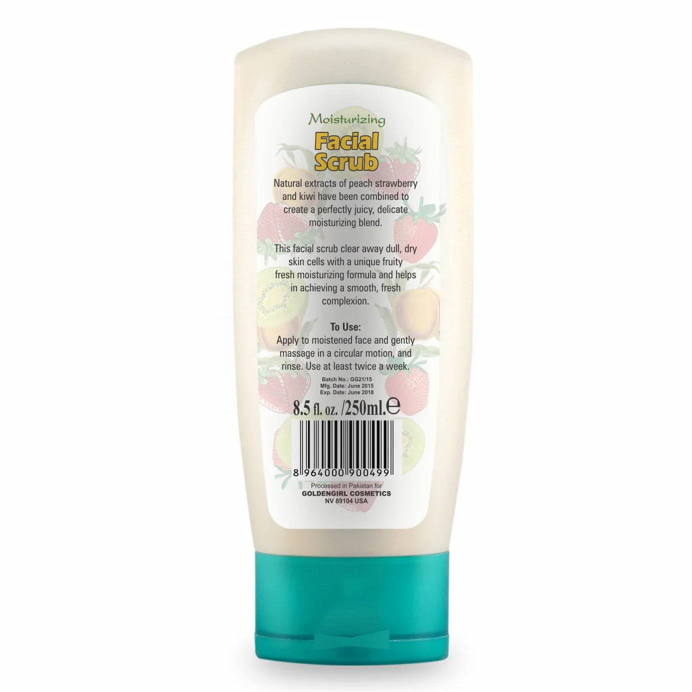 Soft Touch Facial Scrub with Peach, Strawberry, and Kiwi