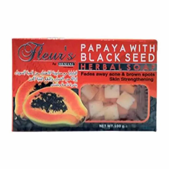 HEMANI HERBAL Fleur's Blackseed & Papaya Soap - 100gm