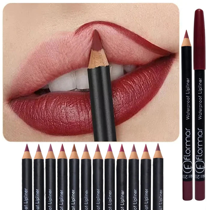 Flormor WaterProof Lip Liner Pencil - 12Pcs