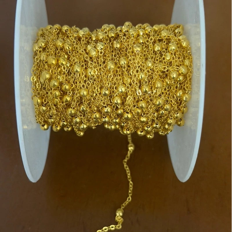 gold-colored satellite bead or ball chain Permanent Bracelet - 5m