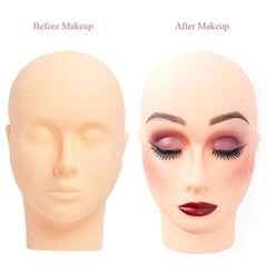 Full Face Silicone Face , Lips , Eyes , Lashes Makeup Artist Practice & Training Dummy