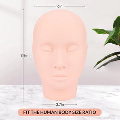 Full Face Silicone Face , Lips , Eyes , Lashes Makeup Artist Practice & Training Dummy