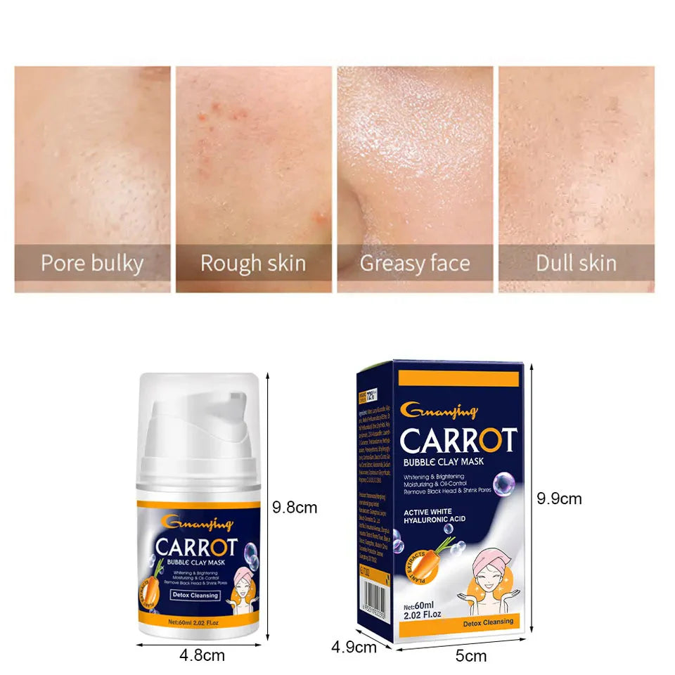 GUANJING Remove Black Head Shrink Pores Clean Skin Carrot Bubble Clay Mask - 60g