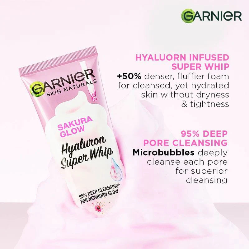Garnier Sakura Glow Hyaluron Super Whip Foam - 100ml