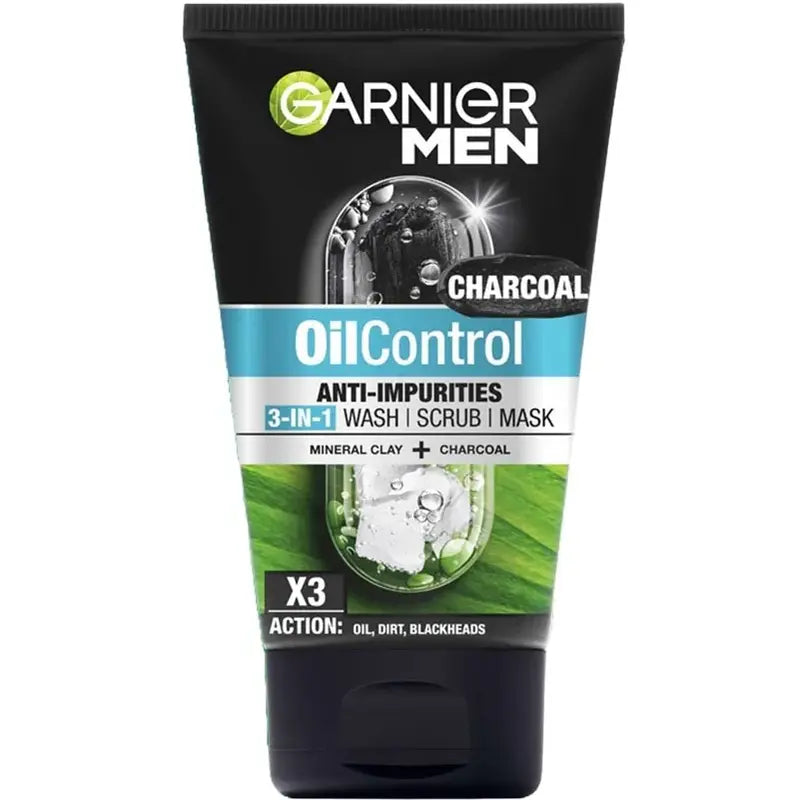 Garnier Men Oil Control 3-in-1 Charcoal Foam - 100ml