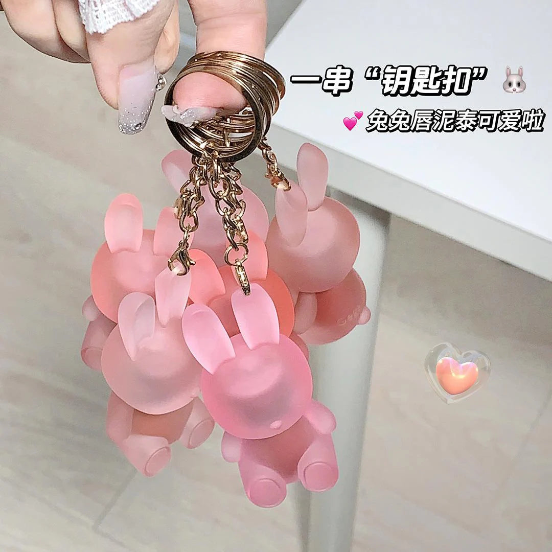 Gege Bear Cute Rabbit Velvet Lip Mud keychain style