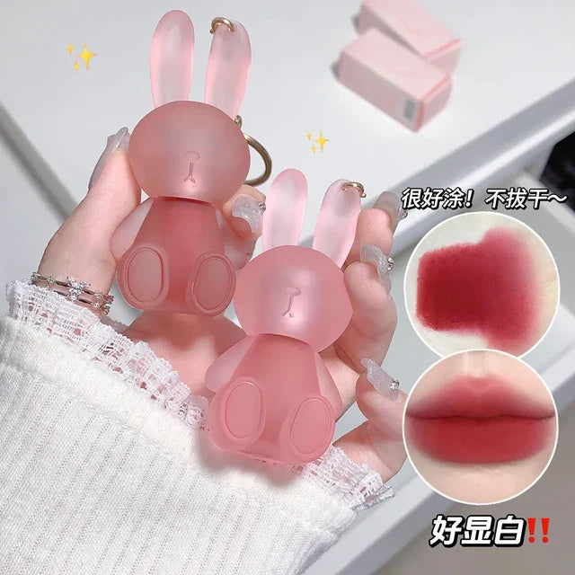 Gege Bear Cute Rabbit Velvet Lip Mud keychain style