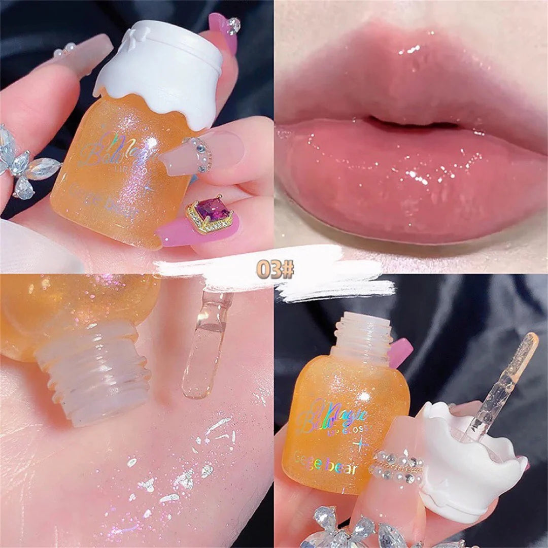 Gege Bear Lip Honey Gloss Set Moisturizing Mirror Shine