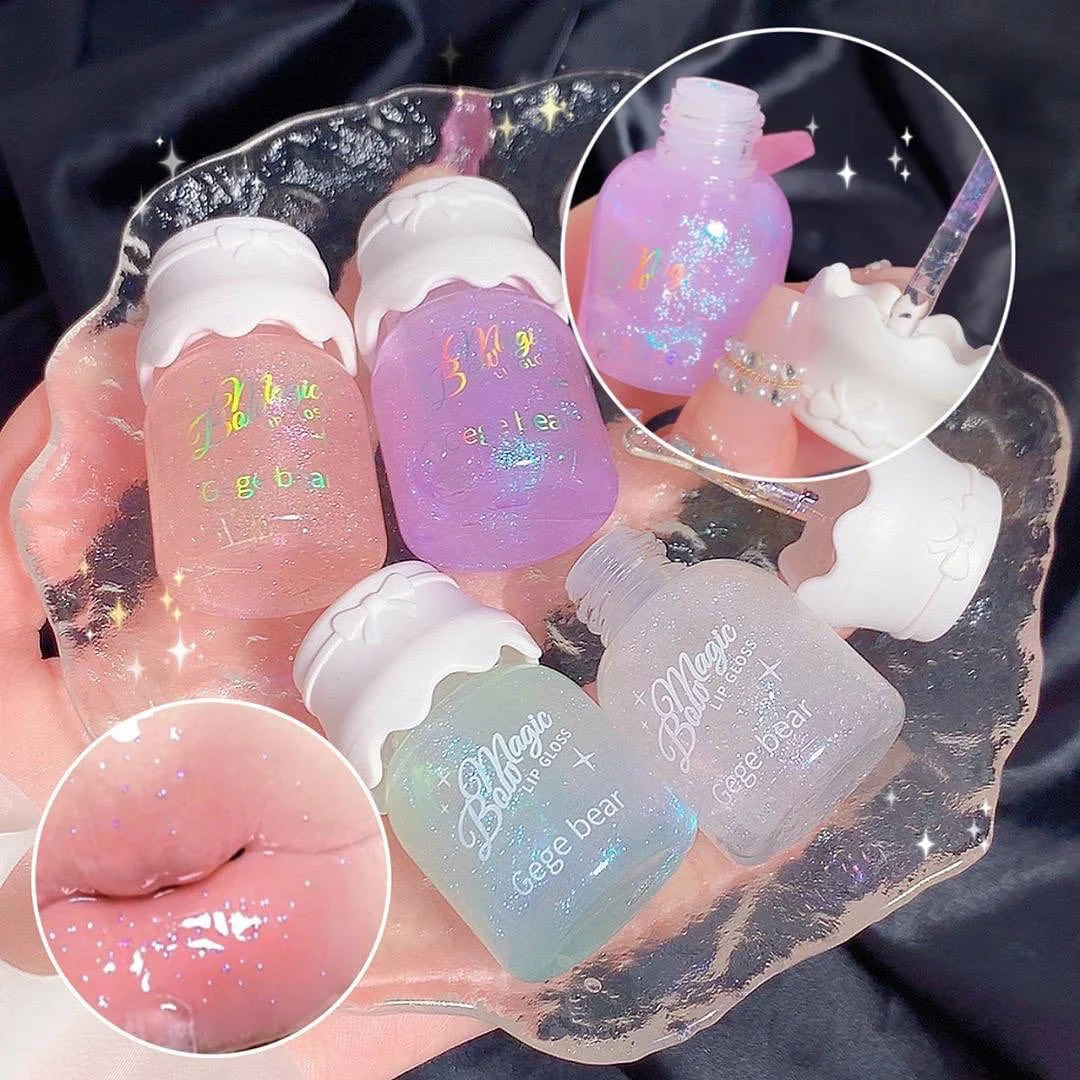 Gege Bear Lip Honey Gloss Set Moisturizing Mirror Shine
