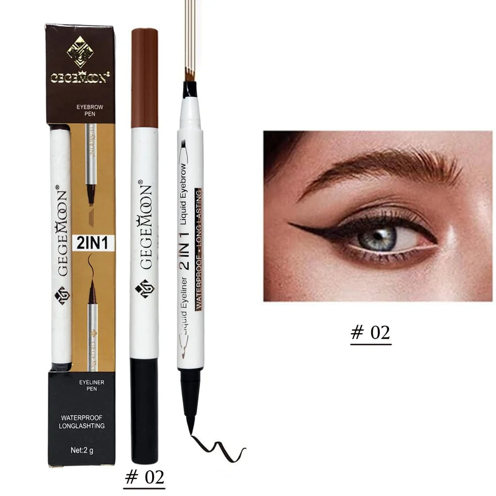 Gegemoon 2 in 1 eyebrow & Eyeliner Pen