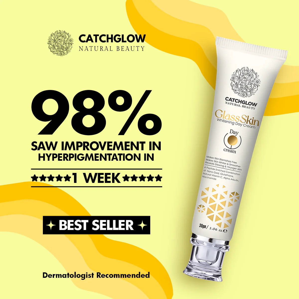 Catchglow Glass Skin Whitening Cream - 30g - Factory Leftover