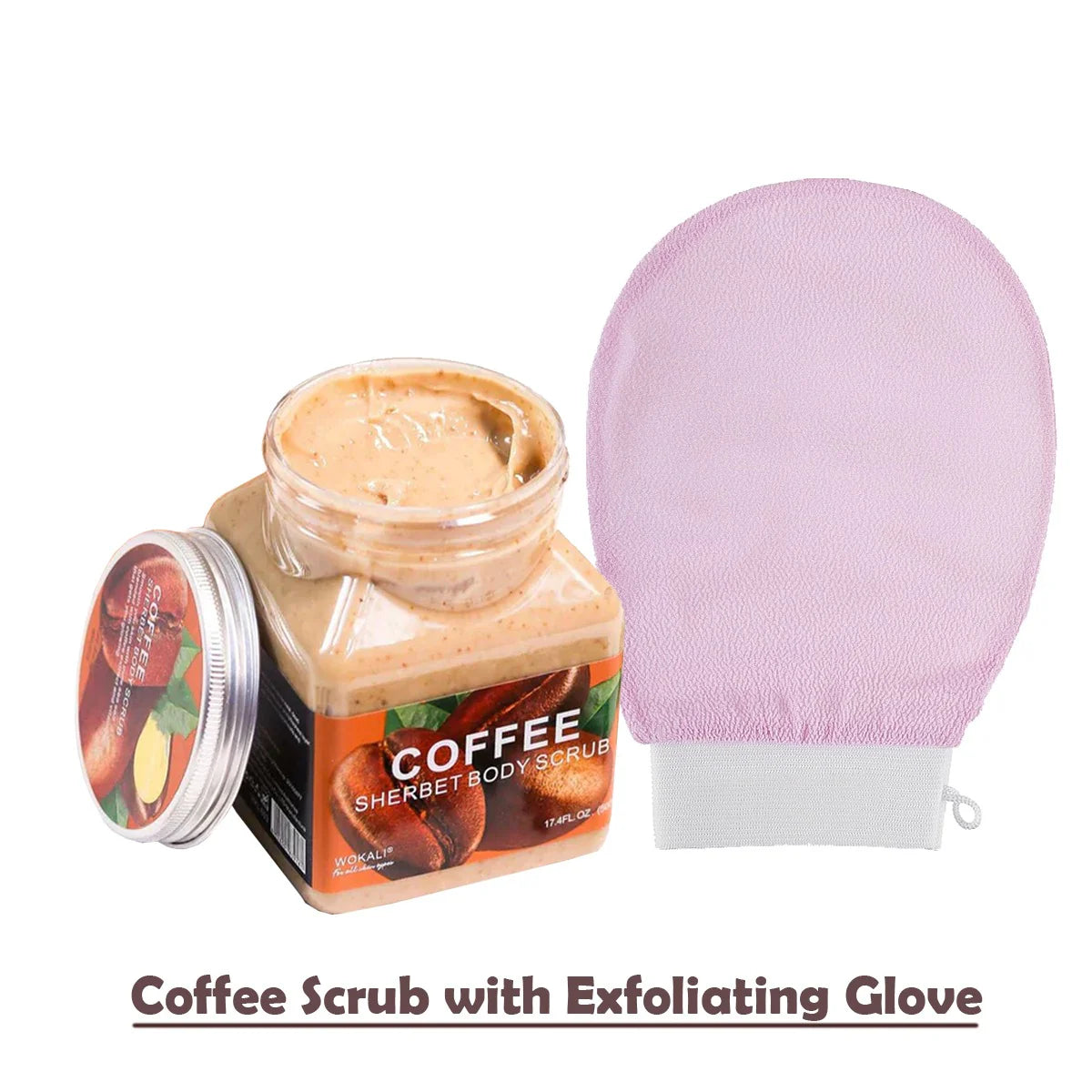 Glow-Up Duo Coffee Scrub & Exfoliating Glove