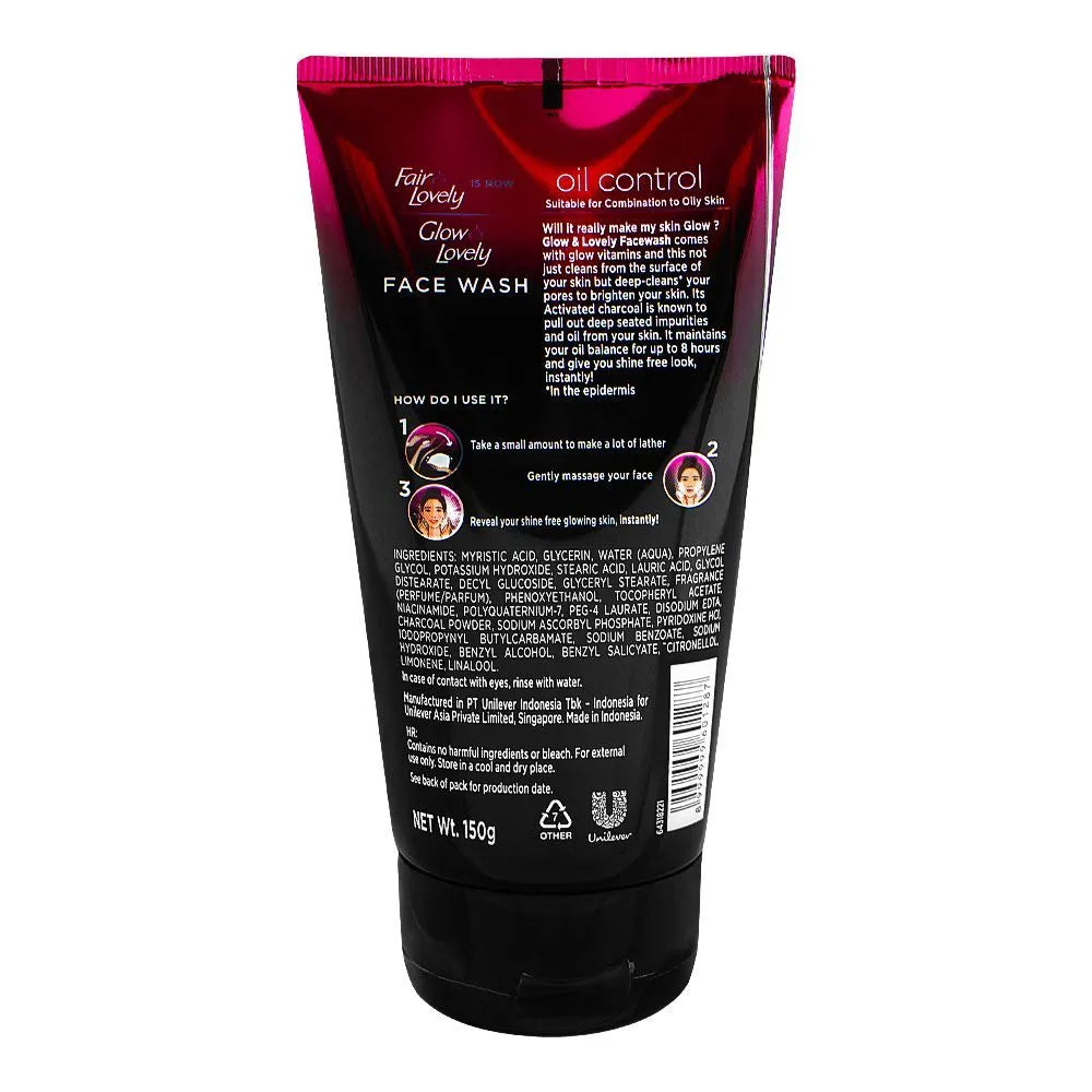 Glow & Lovely Oil Control Face Wash with Activated Charcoal - 150g