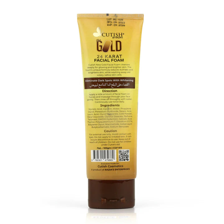 Cutish Gold 24 Carat Facial Foam 100gm