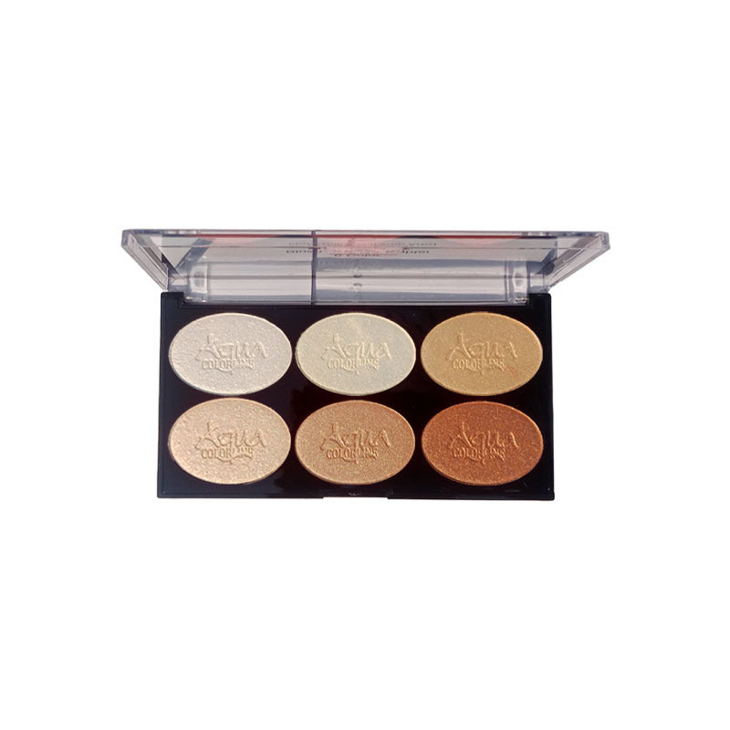 Aqua Color Line 6 Color Highlighter Palette