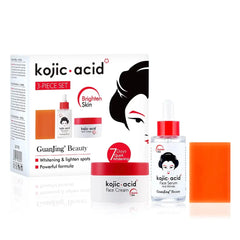 Guanjing Kojic Acid Whitening 3pc Skin Care Set for Brighten Skin