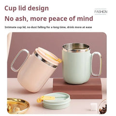 Stainless Steel Mug with Lid Custom Casual Cup Flask Thermos with Handle