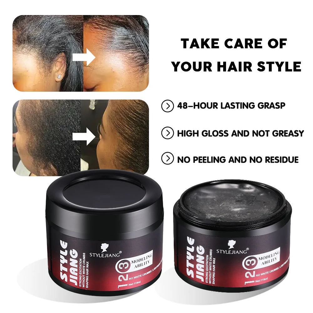 Style Jiang Water Based Strong Edge Control Extreme Hold Styling Hair Wax - 110ml