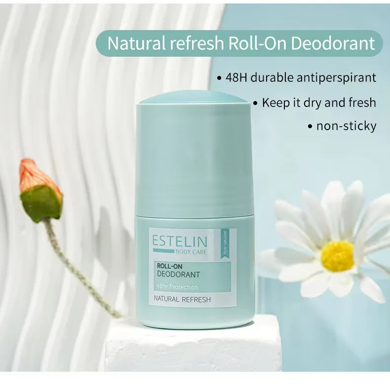 ESTELIN Anti Perspirant Roll on Deodorant – Natural Refresh – 48Hr  Protection - 50ml