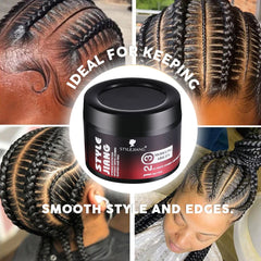 Style Jiang Water Based Strong Edge Control Extreme Hold Styling Hair Wax - 110ml