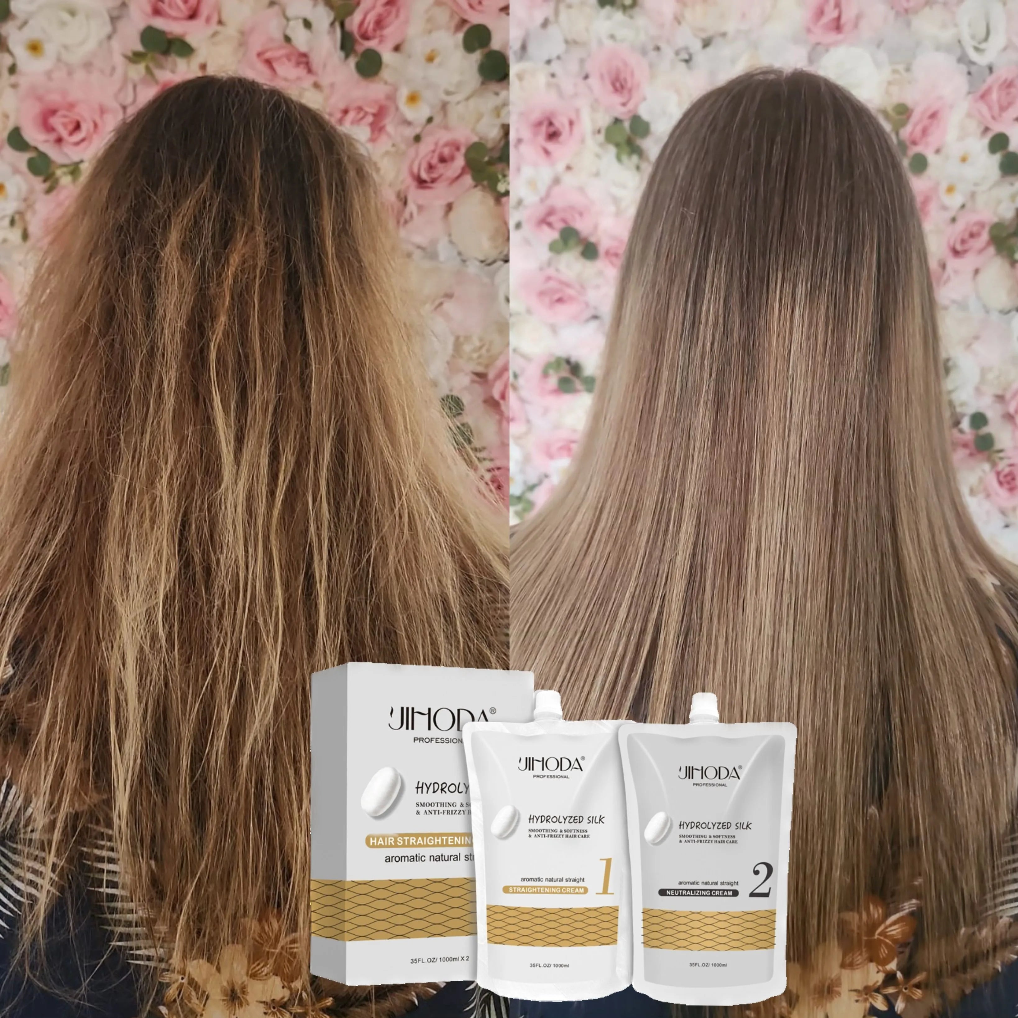 Gihoda Rebonding Hair Straightening Cream for Nourish and Smooth Hair - 1000ml Each