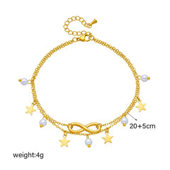 Stainless Steel Infinite Star Charm Bracelet - Each