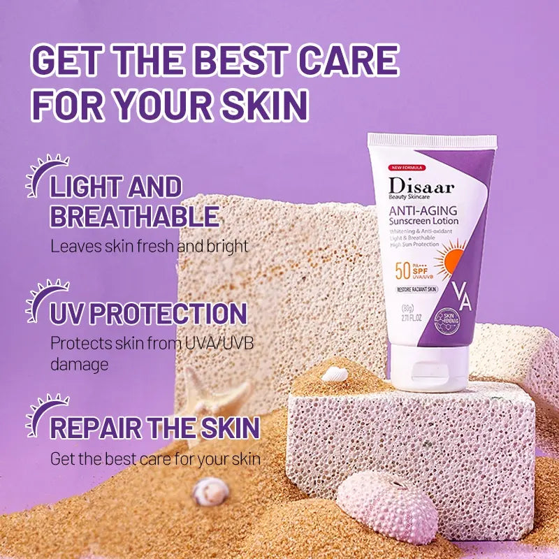 Disaar Anti-Aging Sunscreen Lotion SPF 50 UV Protection – 80g