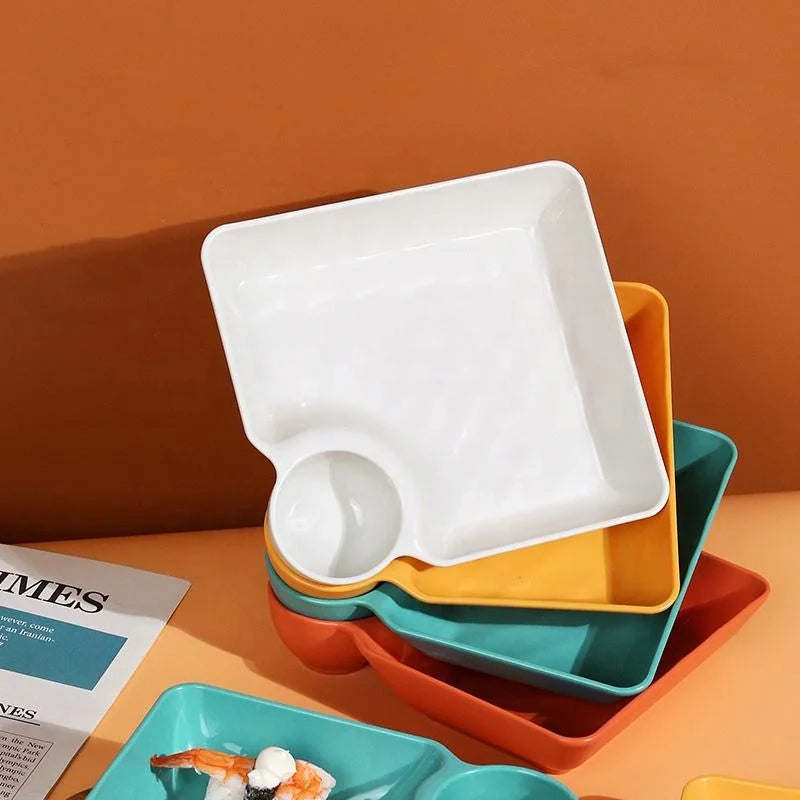 Multifunctional Durable Eco-Friendly PP Plastic Serving Plate - 4Pcs