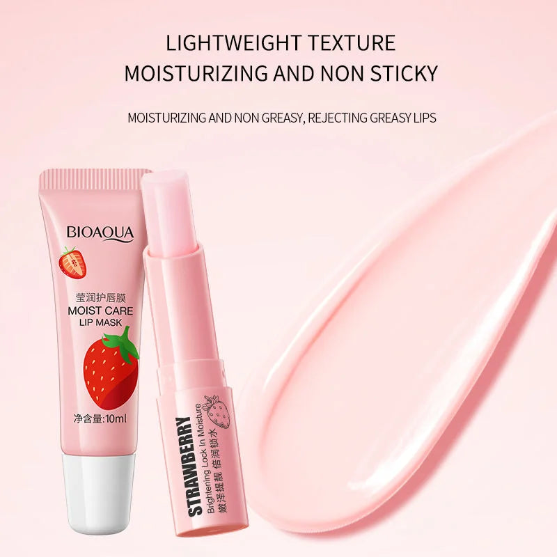Bioaqua 2 in 1 Strawberry Lipkit Including Lip Balm and Lip Gloss