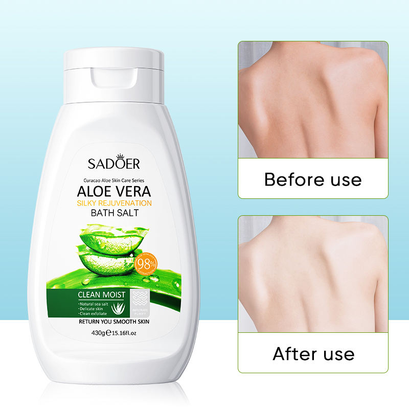 Sadoer Aloe Vera Bath Salt Deep Cleaning Gentle Exfoliator - 430g