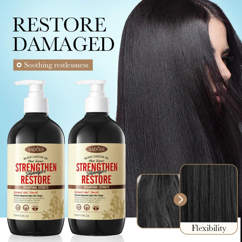 SADOER Black Castor Oil Strengthen Shampoo -  500ml