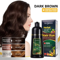 AUGEAS 3-in-1 Herbal Hair Dark Brown Color Shampoo – 500ml