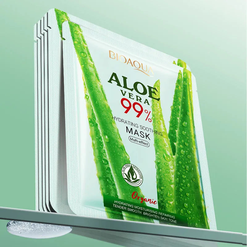 BIOAQUA 99% Aloe Vera Hydrating Soothing Mask - Multi-Effect Facial Mask - 25g