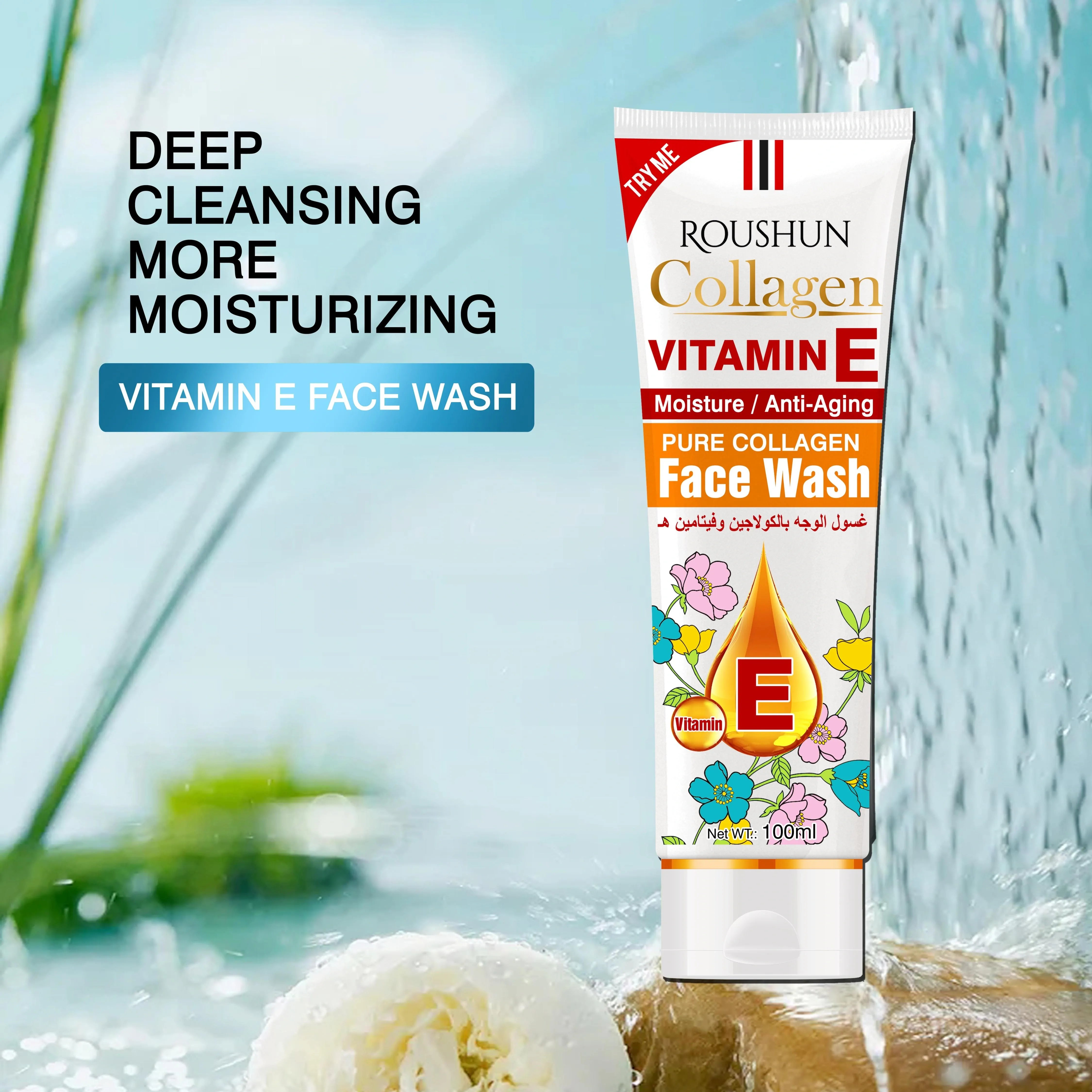 Roushun Collagen Vitamin E Face Wash – 100ml