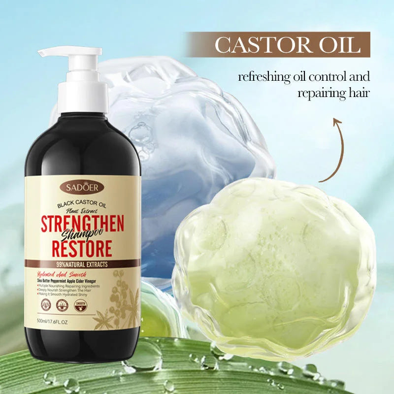 SADOER Black Castor Oil Strengthen Shampoo -  500ml