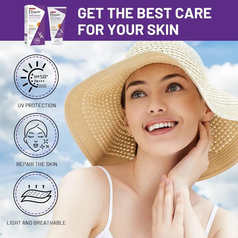 Disaar Anti-Aging Sunscreen Lotion SPF 50 UV Protection – 80g
