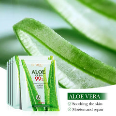 BIOAQUA 99% Aloe Vera Hydrating Soothing Mask - Multi-Effect Facial Mask - 25g