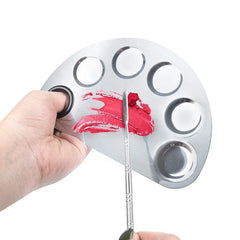 Pro Stainless Steel Cosmetic Makeup Palette with spatula