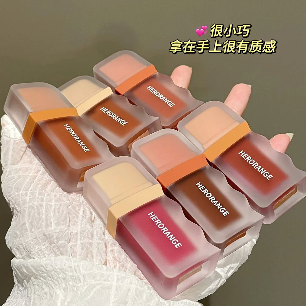 HERORANGE 3pcs New Cocoa Maillard Matte Lip Gloss Set