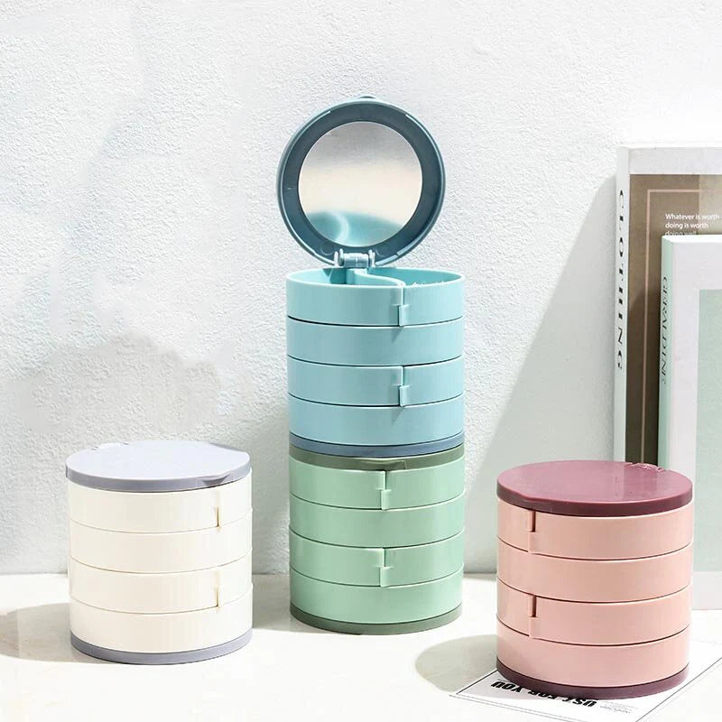 Jewelry Storage Box Multi‑Layer Rotating Plastic Stand