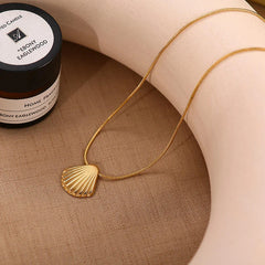 stainless steel Steel Shell Pendant - Each