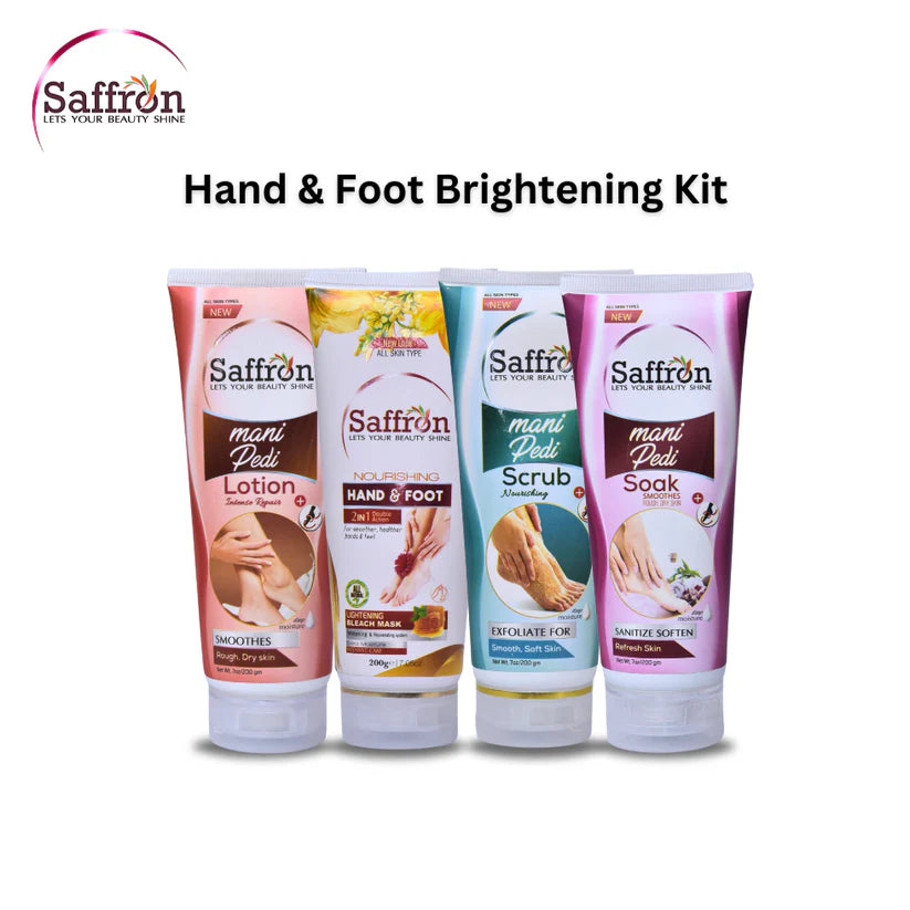 Saffron Hand & Foot Brightening Kit - 4-Step Mani Pedi Care