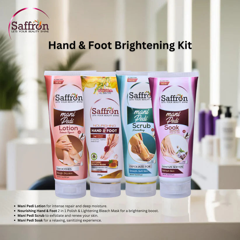 Saffron Hand & Foot Brightening Kit - 4-Step Mani Pedi Care
